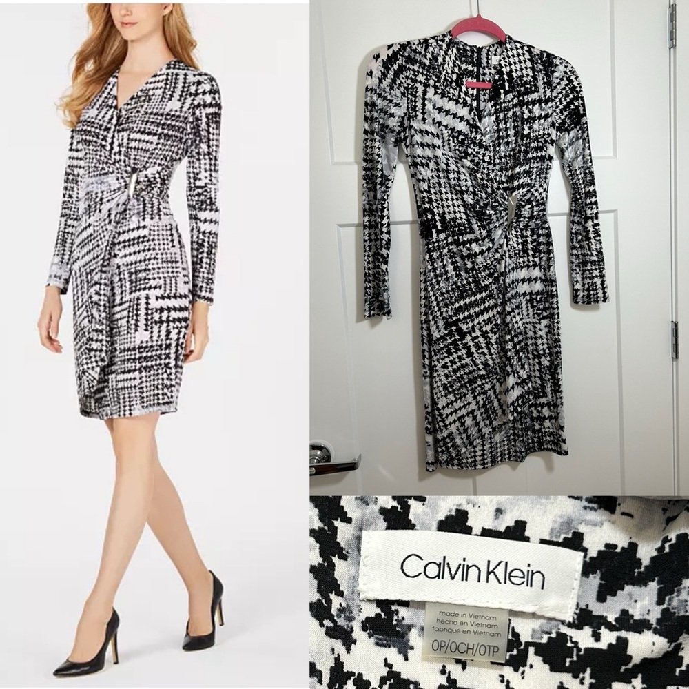 Petite Calvin Klein wrap dress CK dress